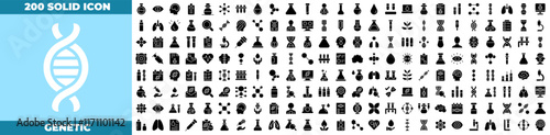 Genetic Solid Editable Icons set