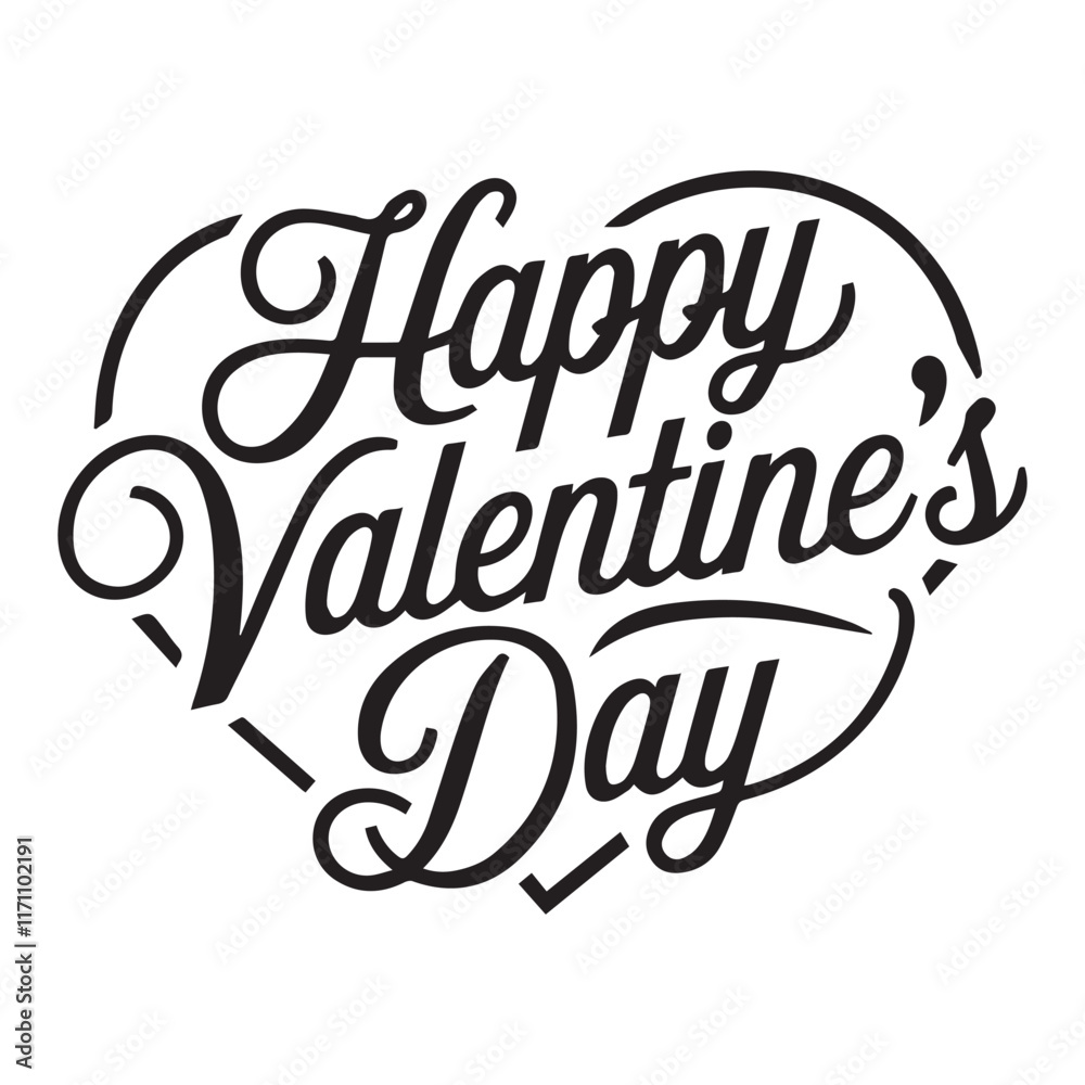 Valentine's Day Typography Illustration Art Vector Design