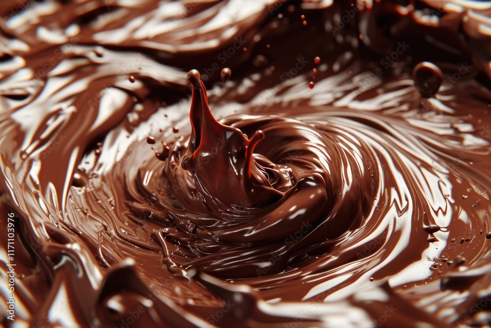 Chocolate Swirls: Rich, Melted Mass in Artistic Motion Chocolate Swirls: Rich, Melted Mass in Artistic Motion