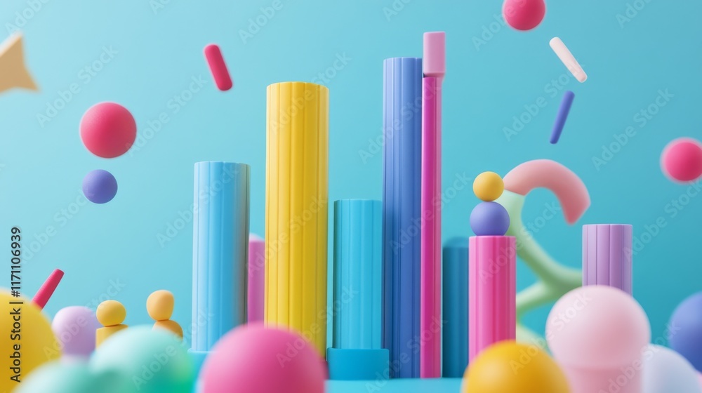 A colorful D financial bar graph showcasing sales data over time, with animated effects on the bars, creating a sense of movement and progress in the visualization. A colorful D financial bar graph showcasing sales data over time, with animated effects on the bars, creating a sense of movement and progress in the visualization.