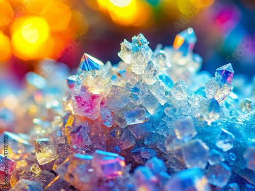 Salicylic Acid Crystals: Close-up Macro Shot of White Powder with Copy Space photo
