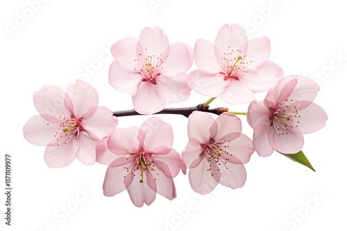 Beautiful sakura flowers isolated on white.