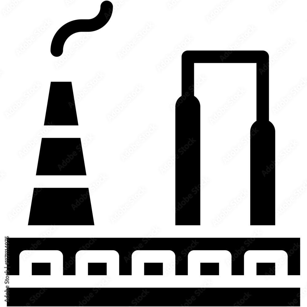 Vector Icon Factory, Industry, Pollution, Landscape, Industrial Area Vector Icon Factory, Industry, Pollution, Landscape, Industrial Area