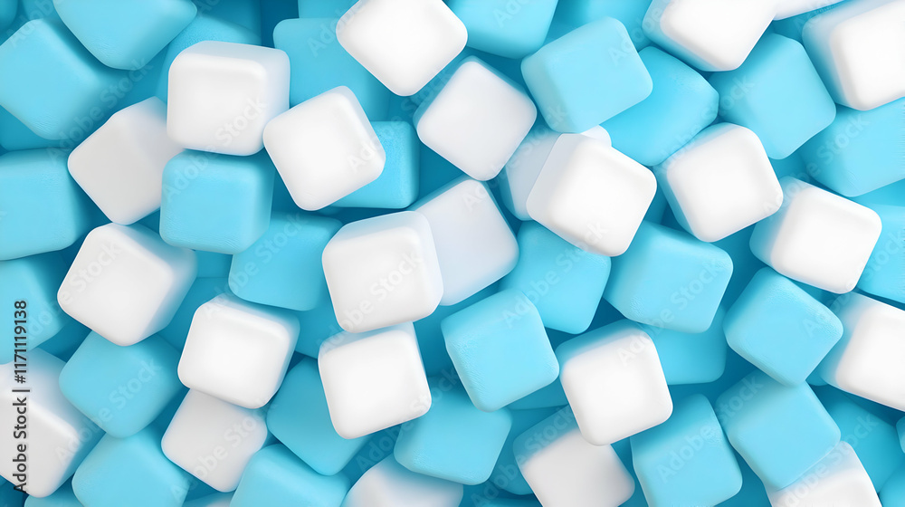 Abstract 3D Blue and White Cubes Background Abstract 3D Blue and White Cubes Background