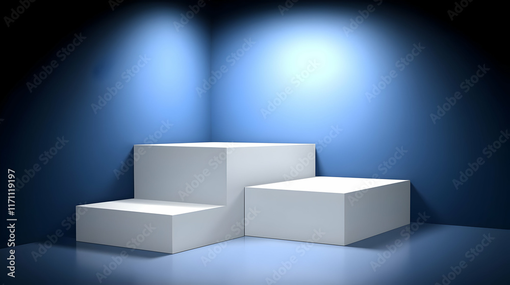 Blue Room 3D Product Display Background Blue Room 3D Product Display Background