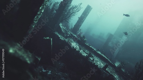 Underwater Wreck in Soft Lighting Detail
