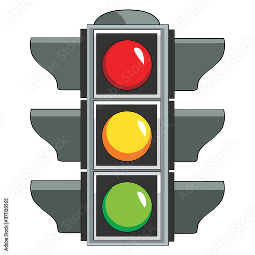 Traffic lights isolated on white background