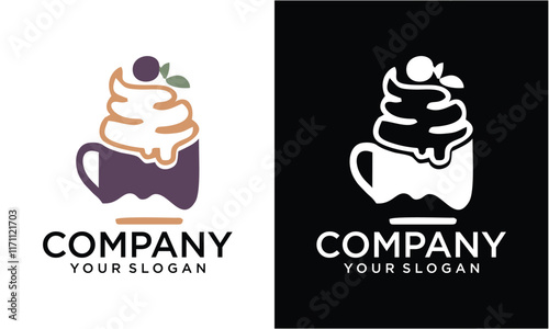 Creative cake ilustration logo vector template
