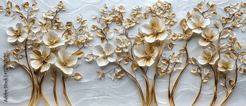 Flower pattern of dried babybreath pressed flat photo