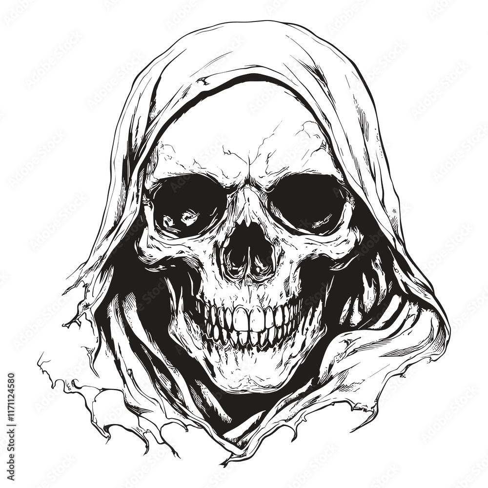 Fototapeta premium Elegant Illustration Of a Skull