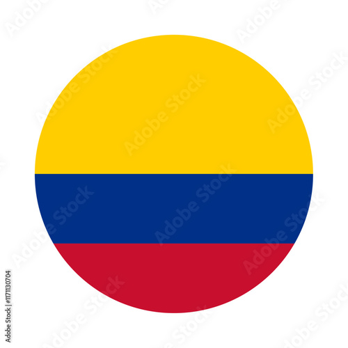Round Colombia flag icon