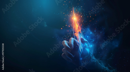 Startup business and investment concept. Businessman is touching the growing business graph. Planning and starting corporate business start up, Rocket icon soars with speed to hit the growth target. 