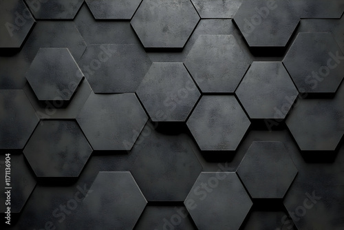 Dark Hexagon 3D Background