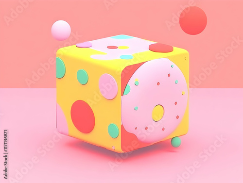 Pastel Cube 3D Illustration