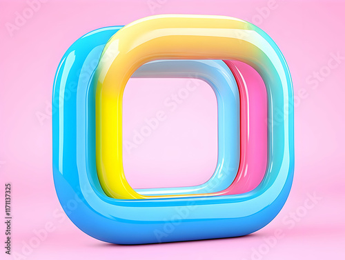 Colorful 3D Abstract Square Background