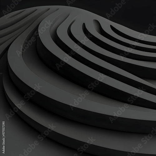 Dark Gray 3D Abstract Background