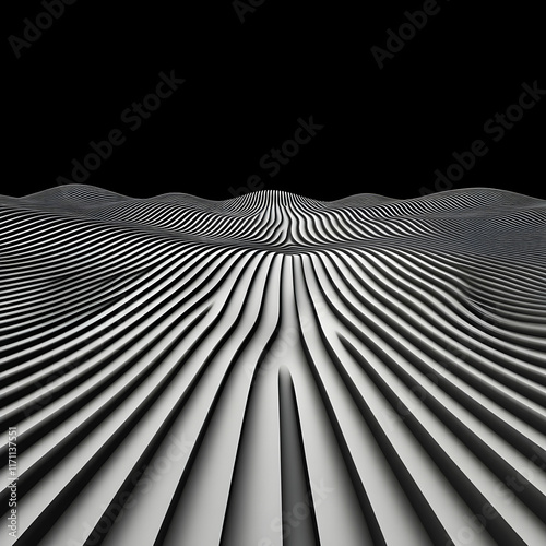 Abstract 3D Wave Background
