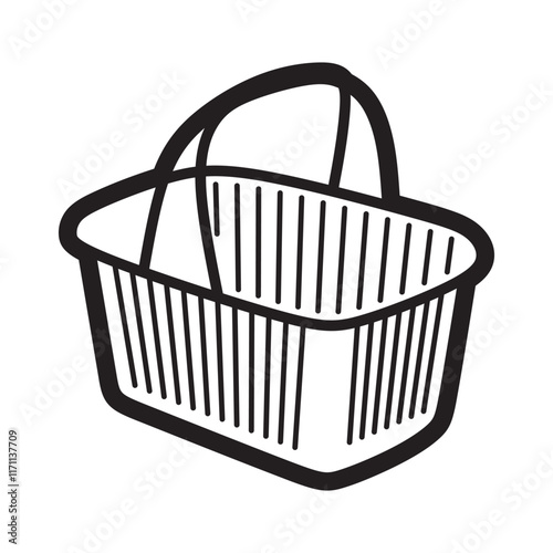 simple black and white shopping symbol icon, simple shopping cart