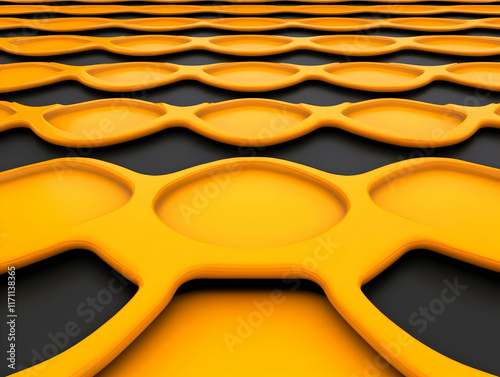 Abstract 3D Orange Honeycomb Background