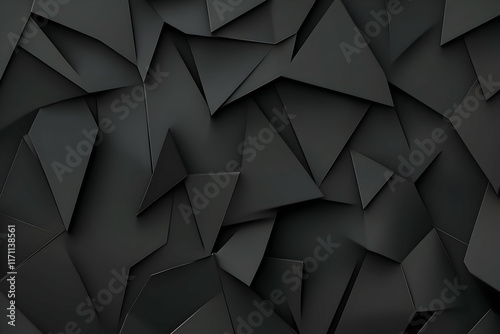 Abstract 3D Black Triangle Background