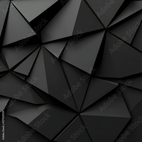 Abstract 3D Black Geometric Background