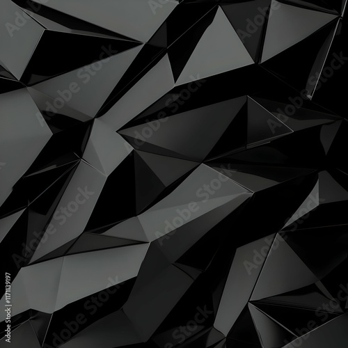 Abstract 3D Black Geometric Background
