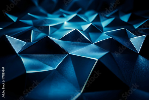 Abstract 3D Blue Geometric Background