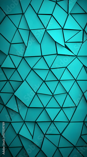 Teal 3D Abstract Triangular Background