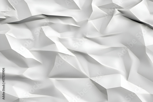 White Crumpled Paper 3D Abstract Background