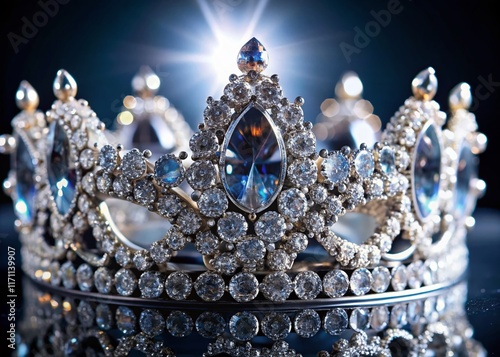 Sparkling Diamond Crown Jewel: Regal Luxury Gemstone Headpiece