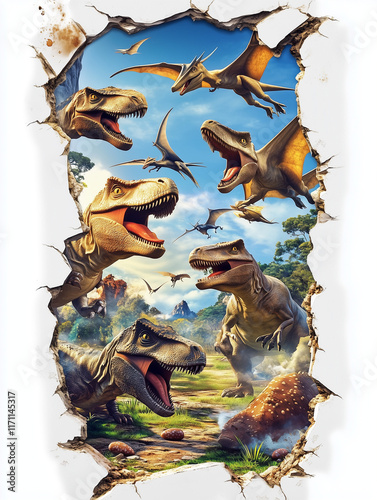 dinosaurs in the forest