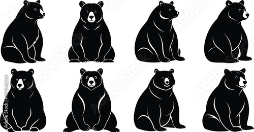 Bear sitting silhouette vector illustration design isolated on white background
