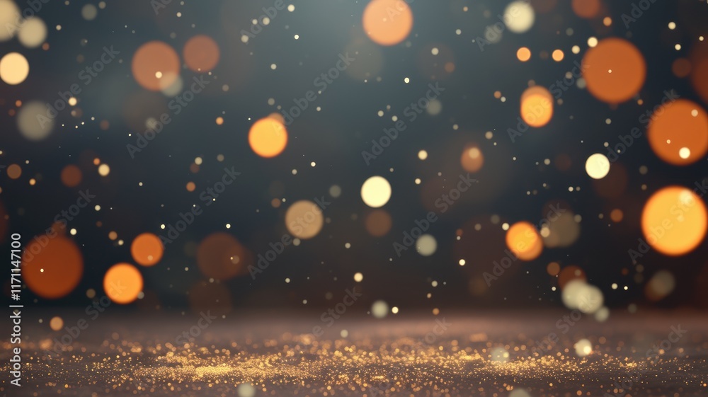 Shimmering bokeh lights create a magical and festive atmosphere against a dark background. Shimmering bokeh lights create a magical and festive atmosphere against a dark background.