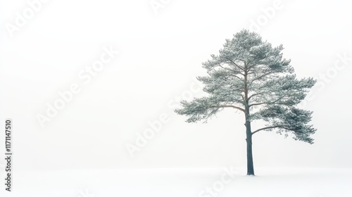 Wallpaper Mural A solitary, tall tree isolated against a white background, ideal for formal landscaping designs and creating a sense of grandeur in garden layouts. Torontodigital.ca