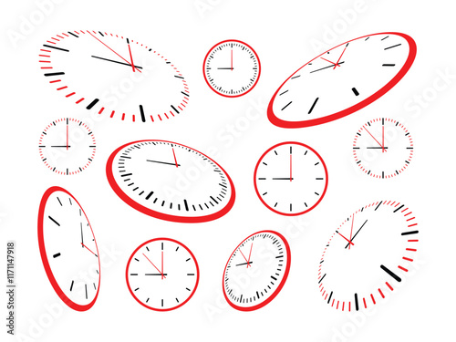 Different types of clocks, Vector set of clock icon