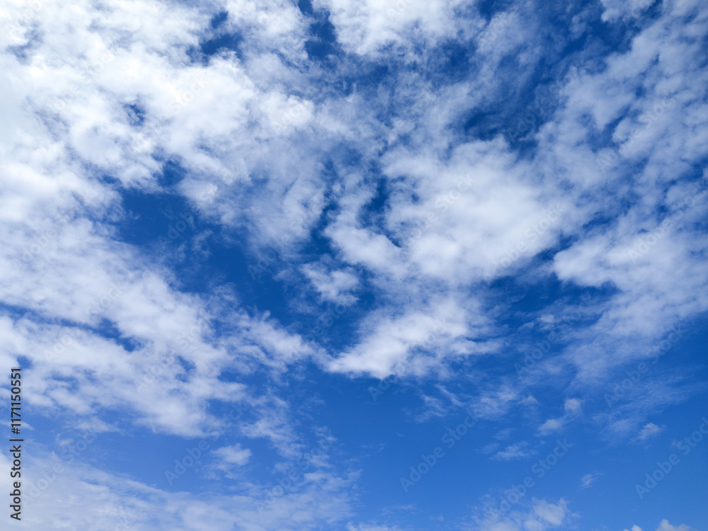 Fototapeta premium Vibrant Blue Sky with Gentle Clouds