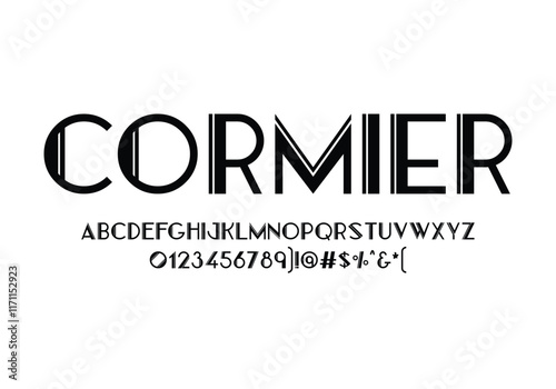 Cormier font for logo and headline. Isolated Vector typeset