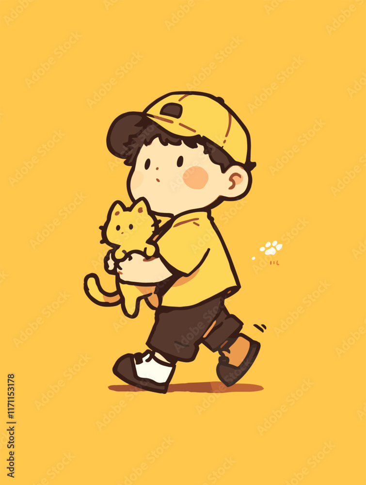 character Illustration with a Cat character Illustration with a Cat