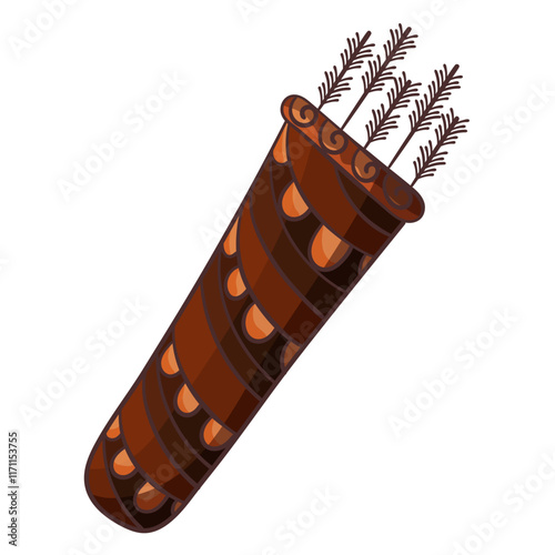 Quiver with Arrows Vector element with Wooden Color.