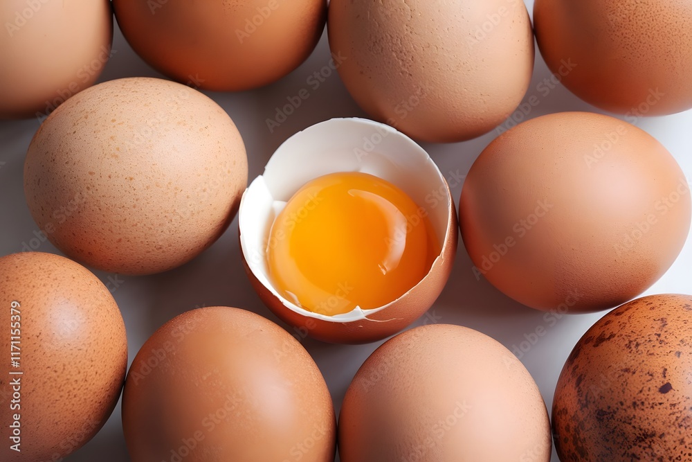 Chicken egg on isolated white background