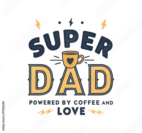 Super dad typography vector design