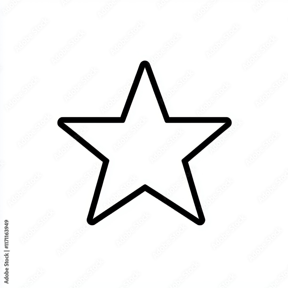 Simple Outline of a Star Shape with Clean Lines and Minimalistic Style Simple Outline of a Star Shape with Clean Lines and Minimalistic Style