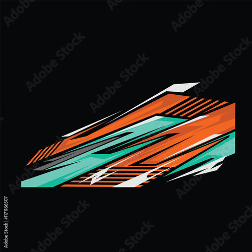 car body wrapping sticker design vector. car branding sticker
