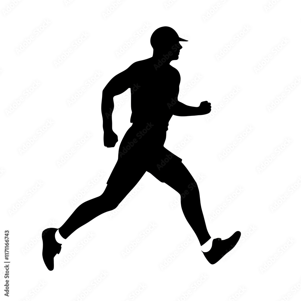 Dynamic Silhouette of a Running Man: A Powerful Representation of Sport and Fitness Dynamic Silhouette of a Running Man: A Powerful Representation of Sport and Fitness