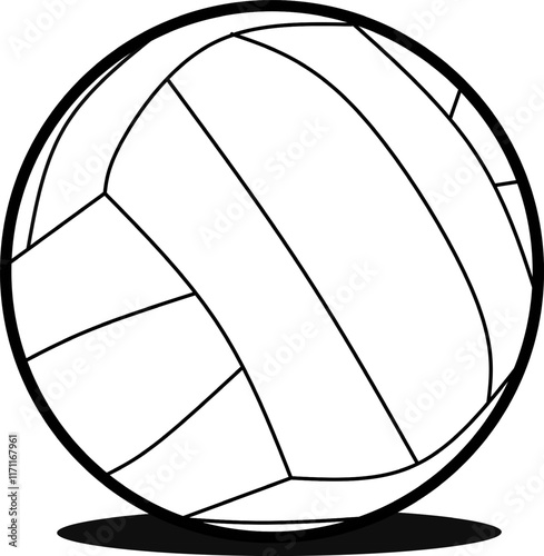 icon volleyball ball design, with various design shapes, with a hand drawn black outline style