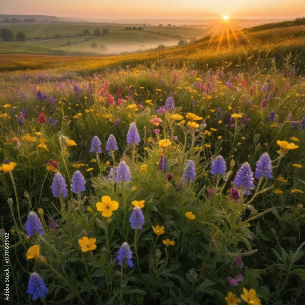 Obraz premium Blooming Meadow at Dawn 