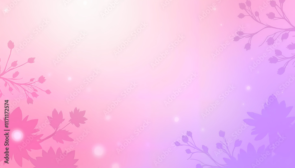 Gradient background with floral silhouettes Gradient background with floral silhouettes