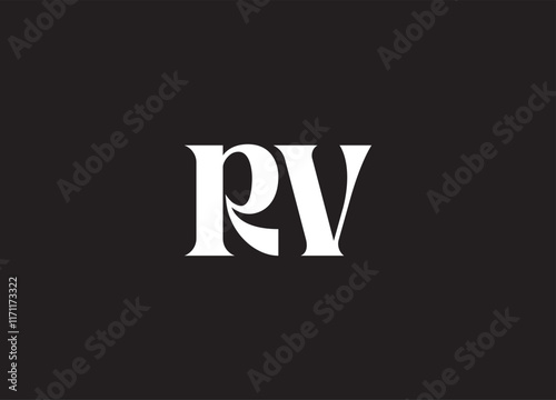 RV letter logo and initial logo design