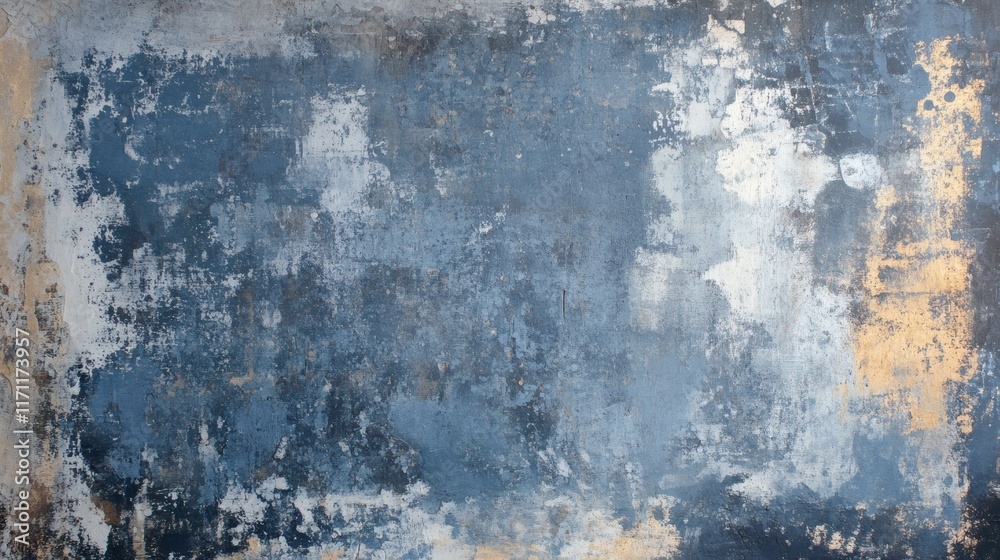 Fototapeta premium Abstract blue old grunge wall background texture