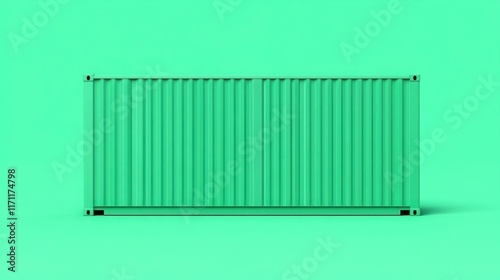 Wallpaper Mural Vibrant Mint Green Shipping Container Against a Bright Turquoise Background for Unique and Eye-Catching Visuals in Transportation and Logistics Projects Torontodigital.ca